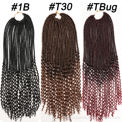 Hot sell 20inch Afro crochet braid hair crochet faux locs curly kinky faux dreadlocks Jerry Curly Faux Locs